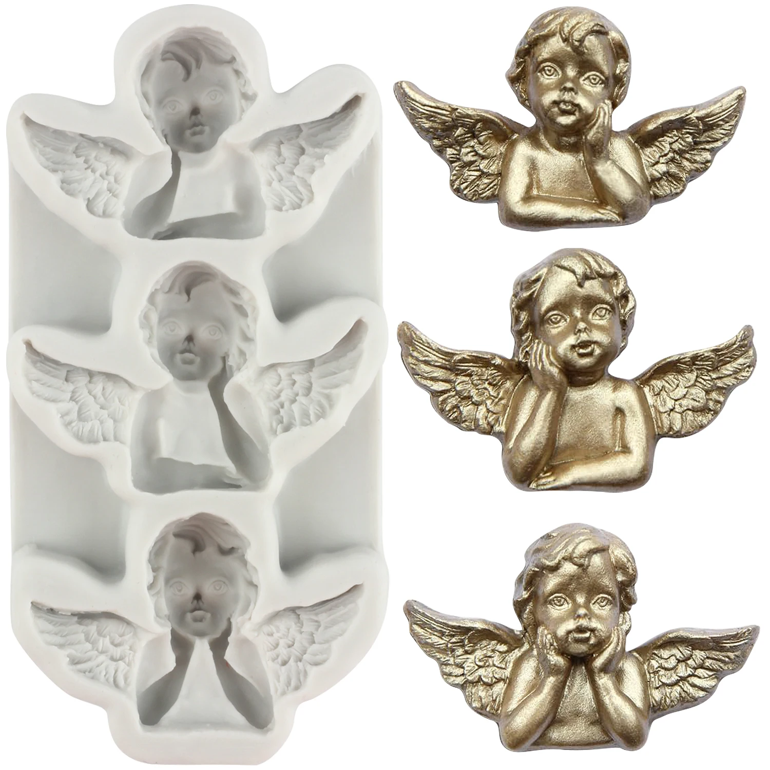 3D Angel Baby Silicone Molds Cupid Fondant Cake Decorating Tools Cupcake Topper Chocolate Craft Gum Paste Polymer Clay