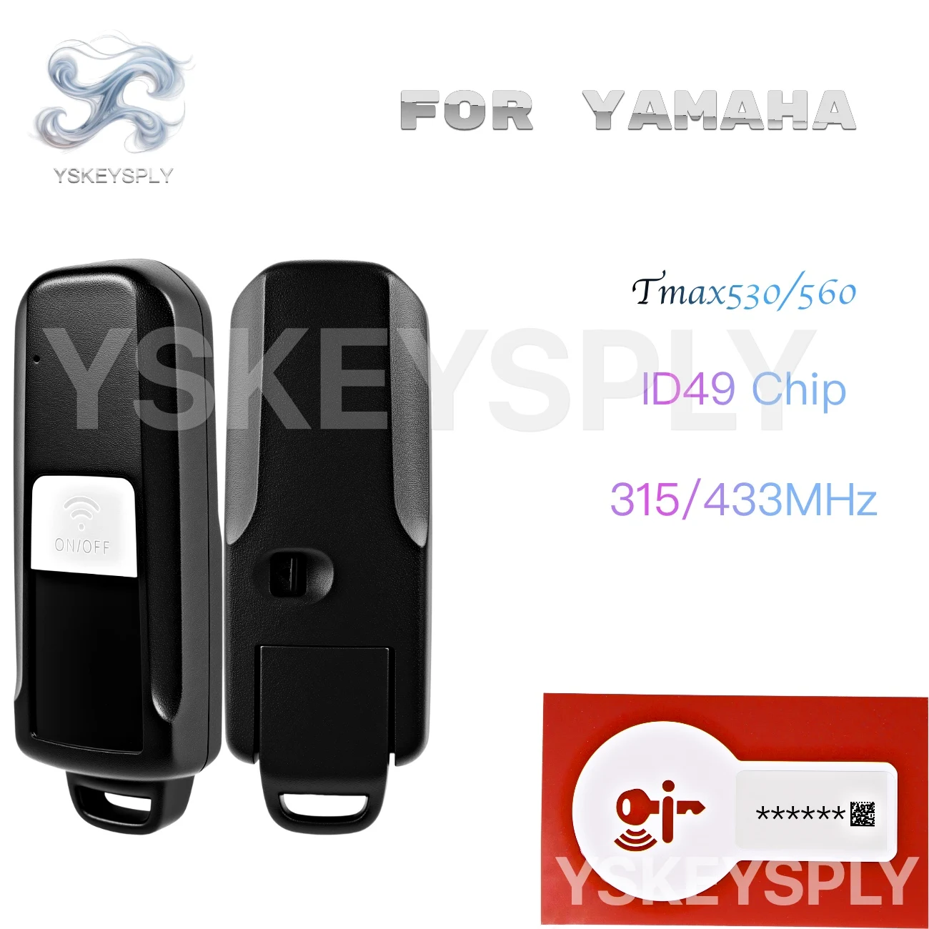 For YAMAHA Motorcycle Smart Key Fits TMAX530 TMAX560 T-MAX 530/560 2016-2023 SKEA7A-03 SKEA7B-03 ID49 Chip 315/433MHz