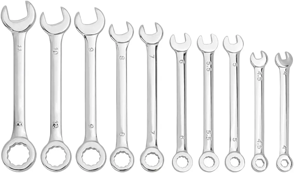 Set di mini chiavi da 10 pezzi Set di chiavi combinate con chiave aperta