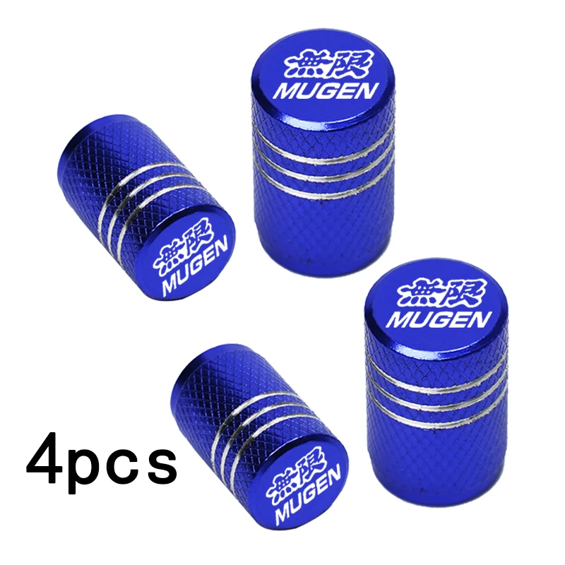 4Pcs Mugen Tire Wheel Valve Dust Caps Tyre Rim Stem Covers For Mugen Power Civic Accord CRV Hrv Jazz RAV4 Car Accessories