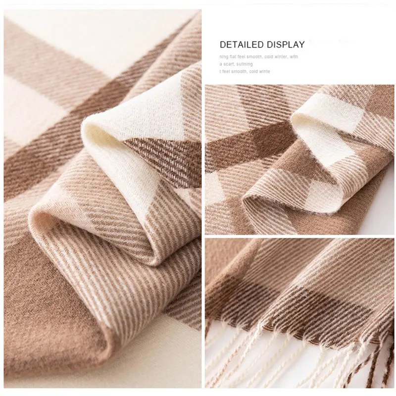 Outono inverno moda cashmere imitação cachecol das mulheres dos homens quente espessamento xale lenço cachecóis acessórios bufanda borla