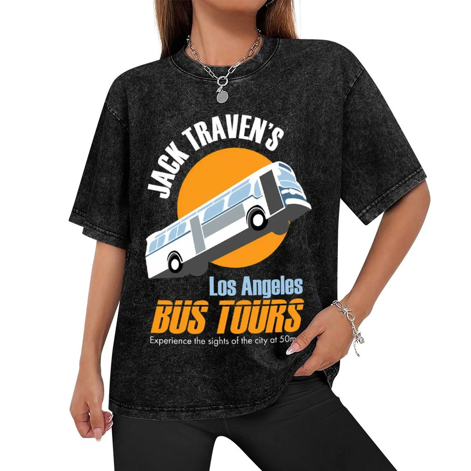 Jack Travens Los Angeles Bus Tours T-Shirt clothes custom shirt cotton man t-shirts mens designer clothes