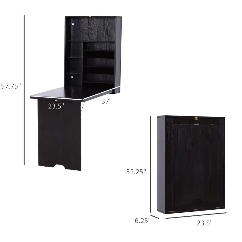 Scrivania convertibile pieghevole montata a parete, salvaspazio per scrivania galleggiante multifunzionale per l'home office