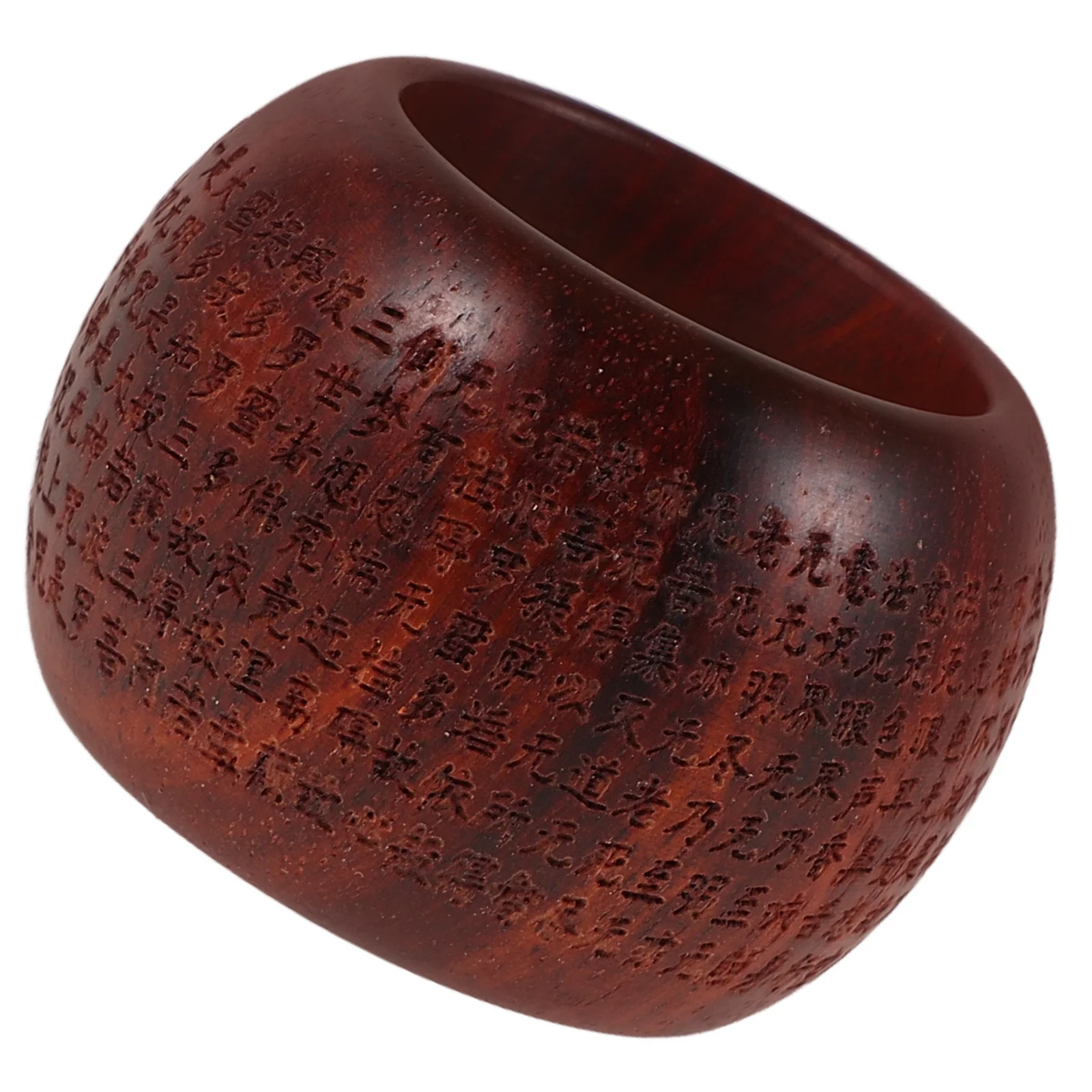 

Adjustable Tiger Pattern Agarwood Thumb Ring for Men Heart Engraved Buddhist Spiritual Jewelry Smooth Boho