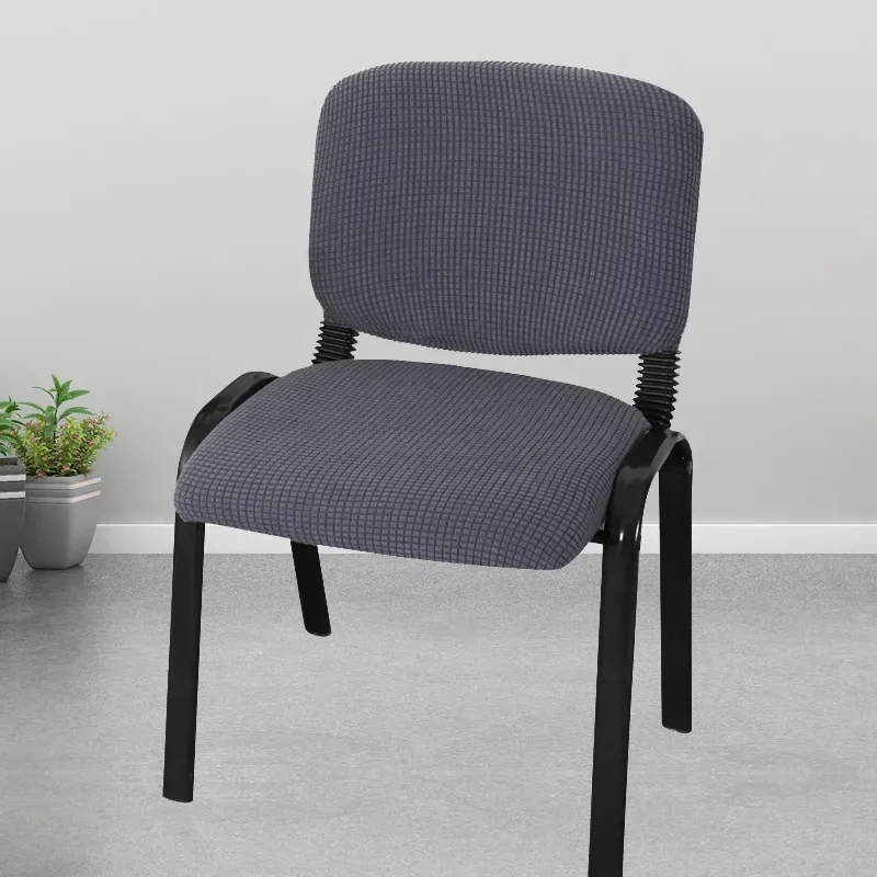 Split Low Back Stoelhoezen Jacquard Effen Kleur Eenvoudig Elastisch Modern Home Decor Stoel Stofbeschermhoes Kantoorkrukhoezen