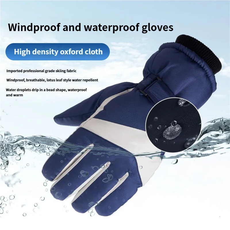 Winter Ski Gloves For Adults - Thermal Fleece Lined, Waterproof, Touchscreen Compatible For Outdoor Sports & E-Bike Riding