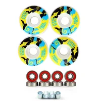4Pcs Skateboard Wheels With bearing complete PU Skateboard Parts 52mm*30mm Wheels 95A skateboard for riding 6