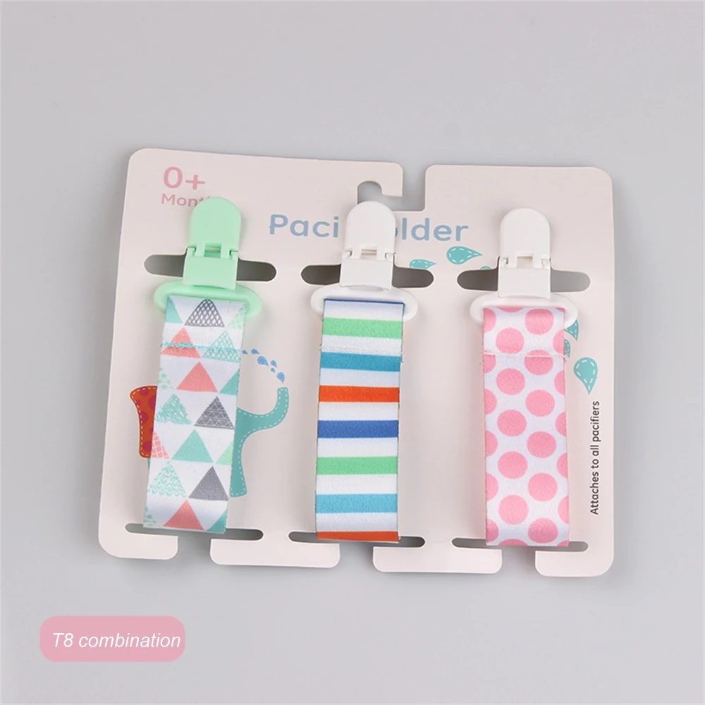 3 teile/satz Baby Schnuller Clip personal isierte Schnuller Kette Dummy Clip Nippel Halter für Baby Cartoon Print Kinder Schnuller Clips