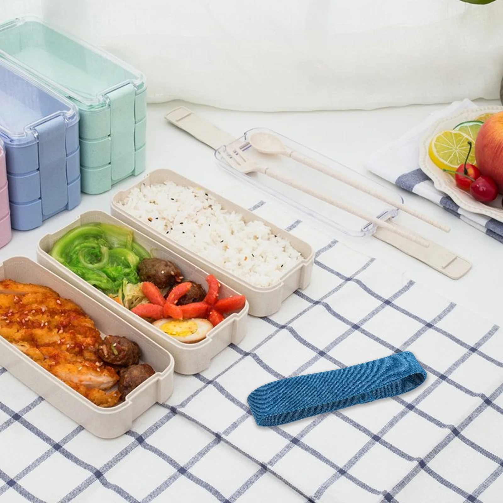 9Pcs Bento Box Securing Straps Elastic Lunch Box Replacement Bands for School Office Picnic Outdoor Travel Fixing Bands