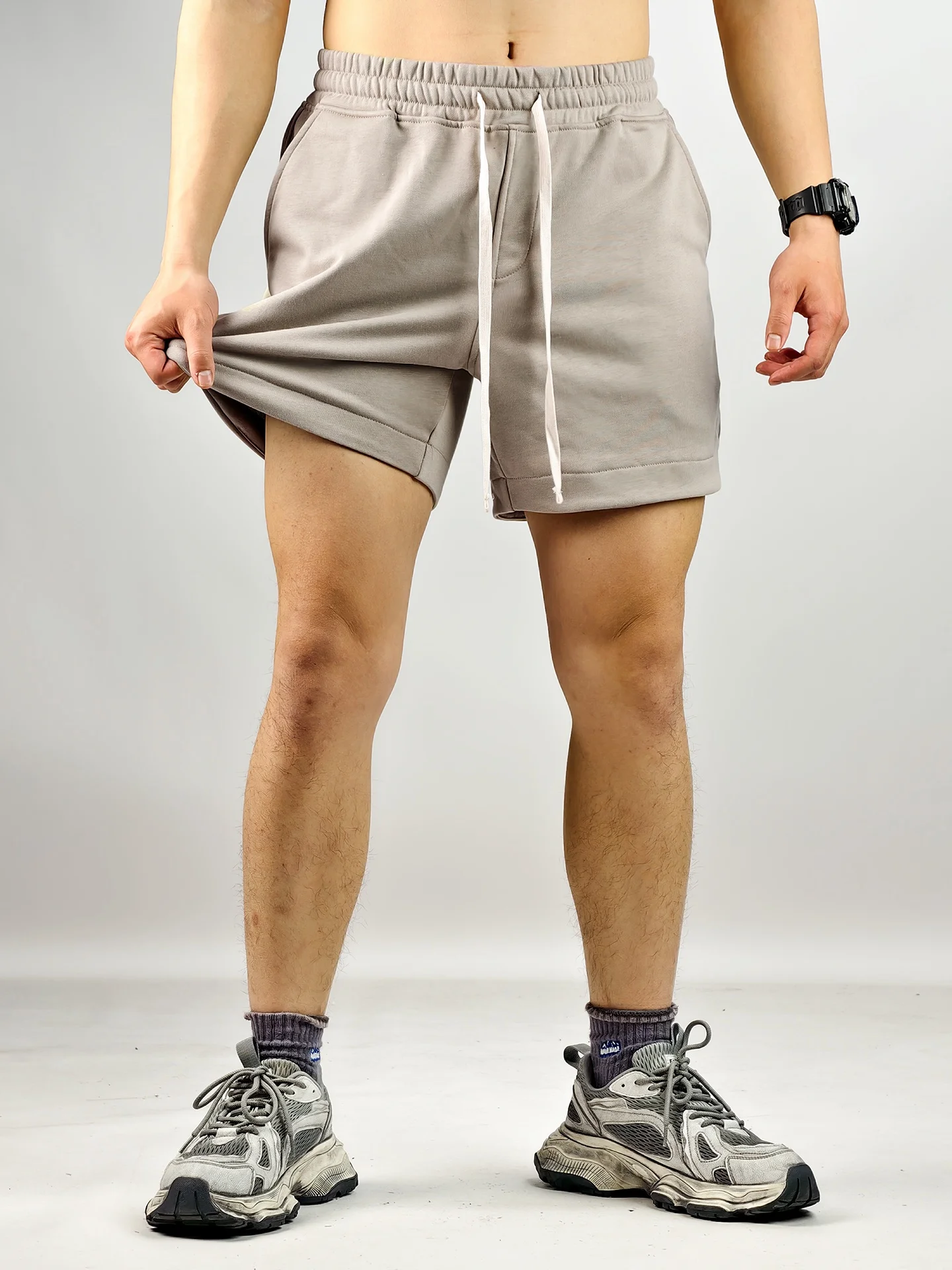 Cleanfit Cotton Sports Shorts Men's Summer Fitness Training Basketball Quarter Pants Not Knee-Length American Pure Color