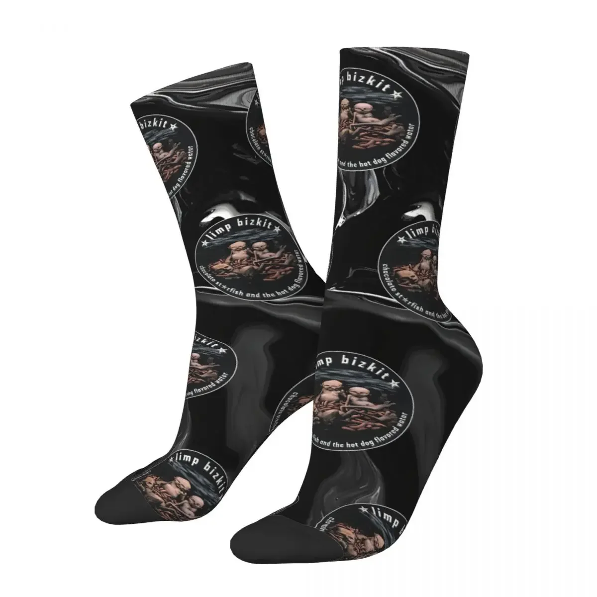 Retro Limited Edition Men's compression Socks Unisex Limp Bizkit Street Style Seamless Printed Novelty Crew Sock