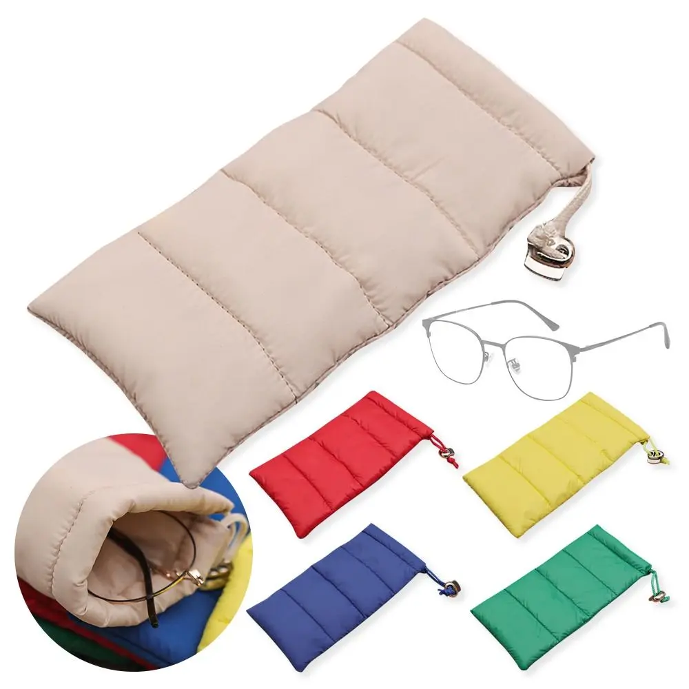 Soft Glasses Box Protective Cover Down Cotton Eyewear Protector Drawstring Bag Storage Box Sunglasses Bag Students