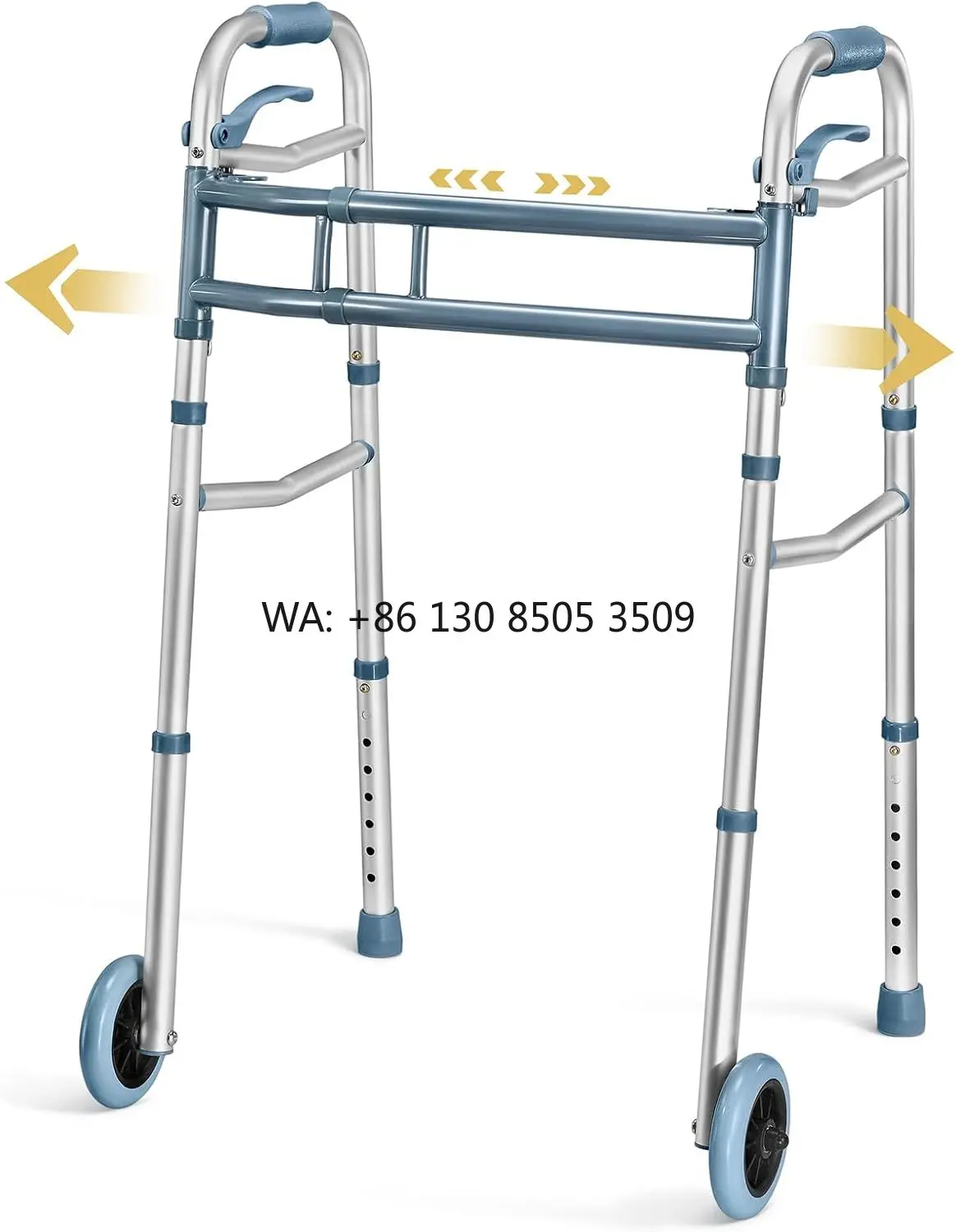 

Lightweight Aluminum Rollator Walker With Seat Adjustable Folding Frame Mobility Aid for Elderly Adults and Disabled Seniors
