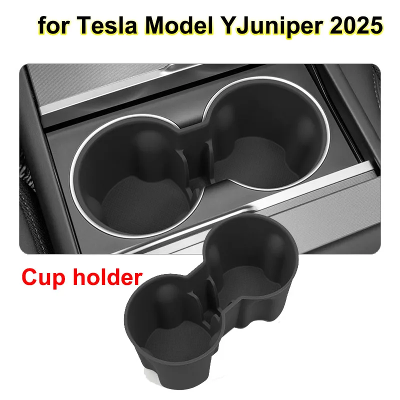 ل تسلا نموذج Y العرعر 2025 حامل الكأس سيليكون مركز التحكم شرب زجاجة المحدد سدادة نموذج جديد + الملحقات الداخلية #1