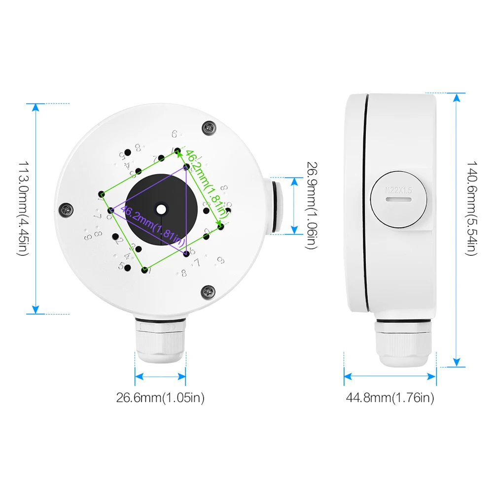 Techage boîte de jonction étanche câble mallette de rangement supports de caméra IP accessoires Base de caméra POE 605GP 629