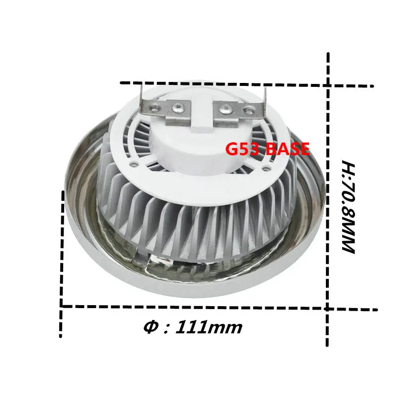 Imagem -02 - Dimmable Led Cob Downlight Lâmpada Spotlight Gu10 Lâmpada G53 Ar111 15w