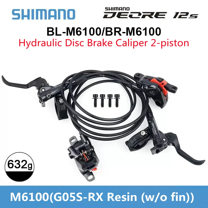 Shimano DEORE M6100 Hydraulic Disc Brake Caliper 2-piston Groupset with M6100 Brake Lever and BR-M6100 Brake Caliper assembled