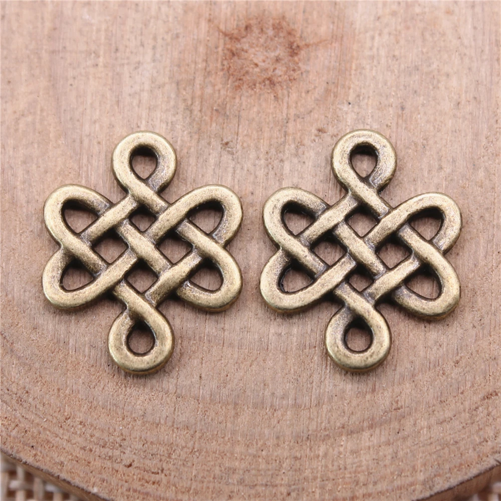 WYSIWYG 20pcs 17x14mm 2 Colors Chinese Knot Charms Pendants For Jewelry Making Earring Making