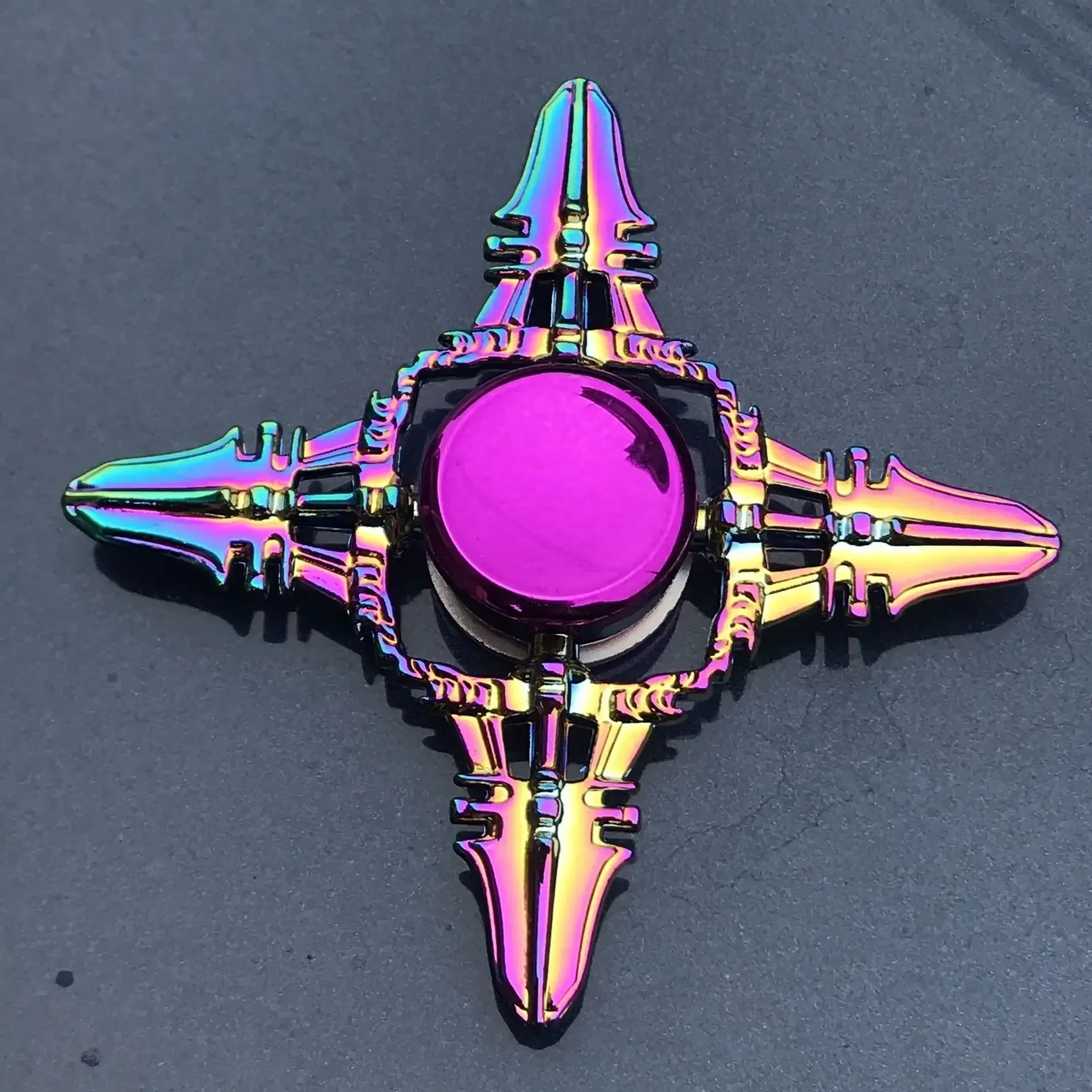 Spinner de mano de arcoíris de Metal EDC, juguete antiansiedad para Spinners, alivio del estrés, Spinner de dedo TDAH, juguetes para niños