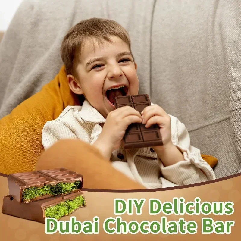 3 Pcs Chocolate Bar Silicone Mold Baking With Scraper Dubai Chocolate Silicone Molds For Pastry And Candy Creative Making