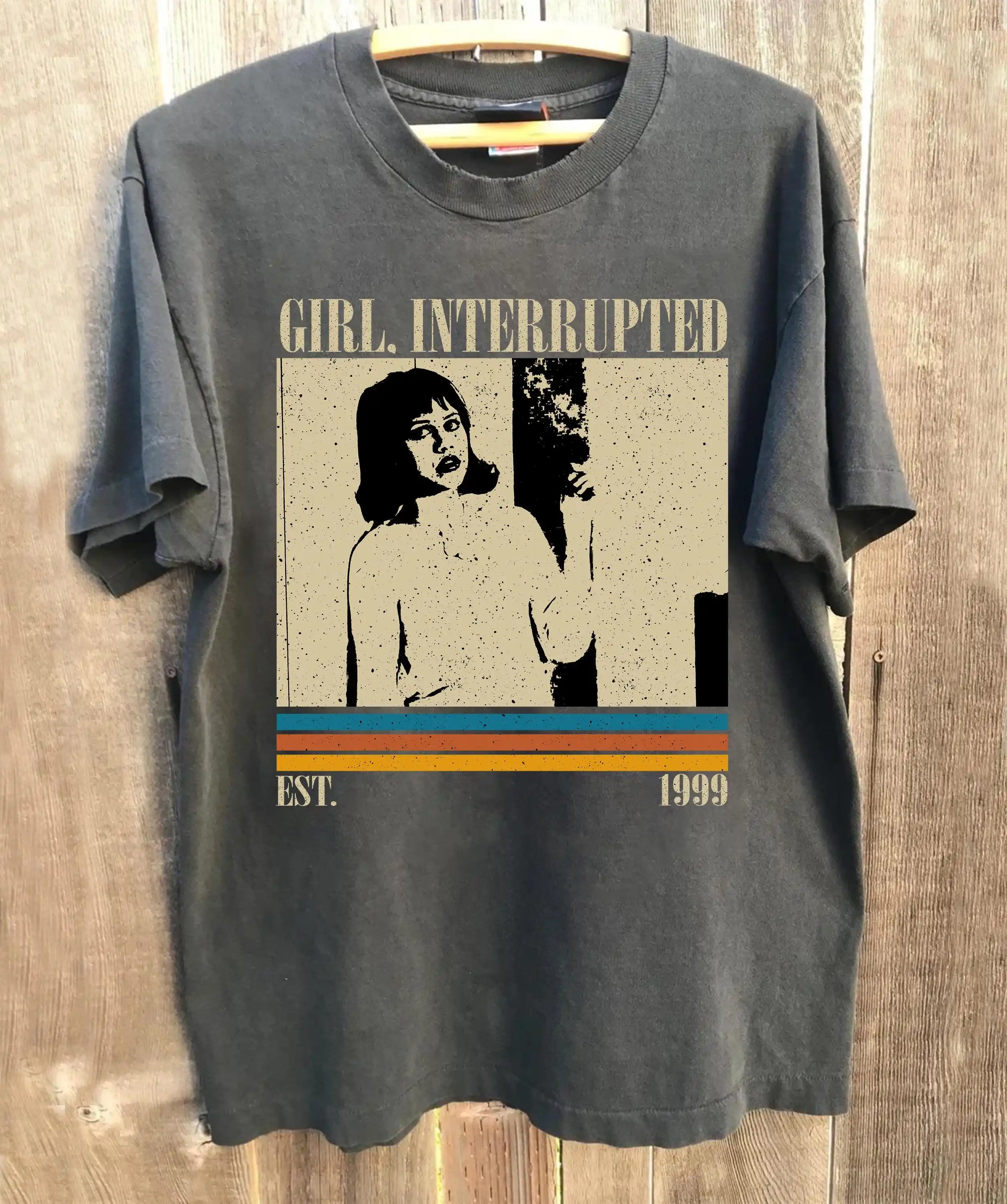 

Plus Size Summer Women's Vintage Girl, Interrupted Movie T-Shirt Cotton Breathable Stylish Versatile Street Style Oversized