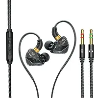 Dual 3.5mm Jack Wired Headphones With MIC Stereo Music Gaming In-Ear Headset For Gamer Computer Laptop Earphones