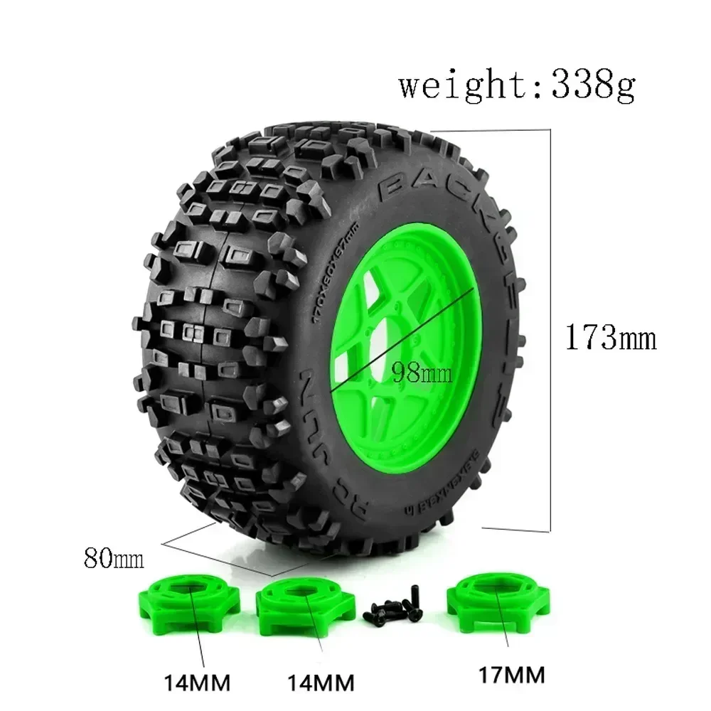 1 zestaw opon 173mm 1/8 1/10 Short Course Truck z mocowaniem 12mm 14mm 17mm do Slash ARRMA SENTON HSP HPI RC Car