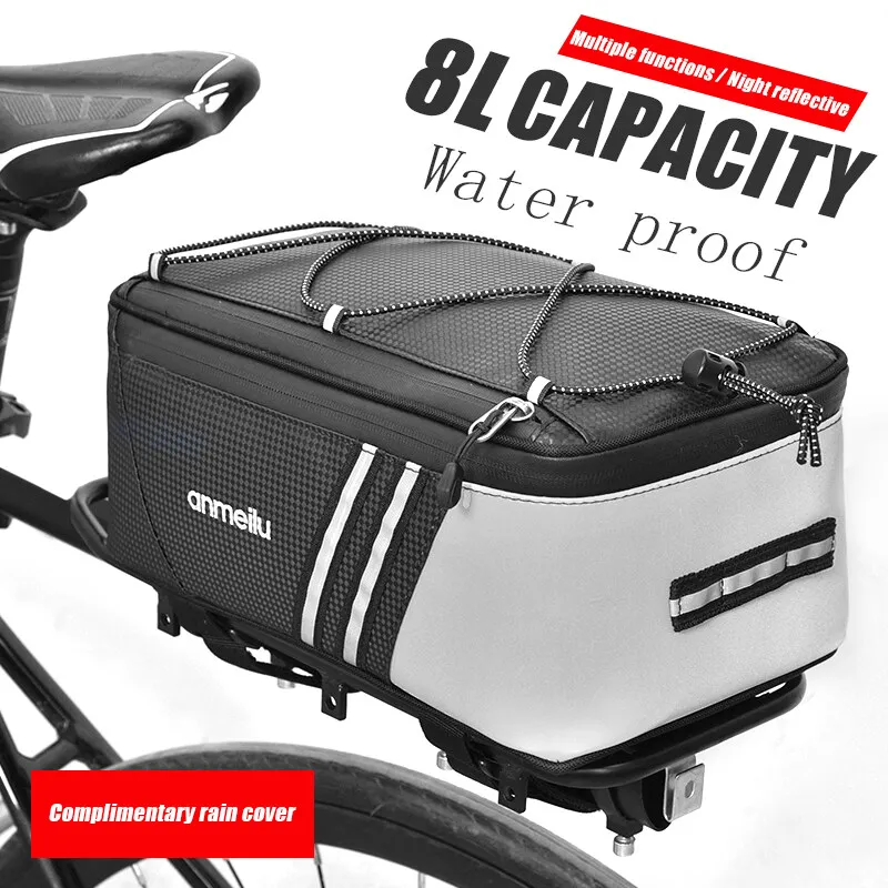 Bicycle Bags 5L Cycling Travel Trunk Bag Seat Saddle Pannier MTB Electric Bike Luggage Carrier PU Cycling Equipment Cycling Bags