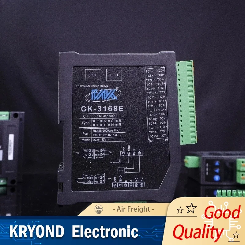 16 Channels Thermocouple Input Module K T J B Type RS485 Ethernet Bus Modbus TCP Intelligent Data Acquisition Card