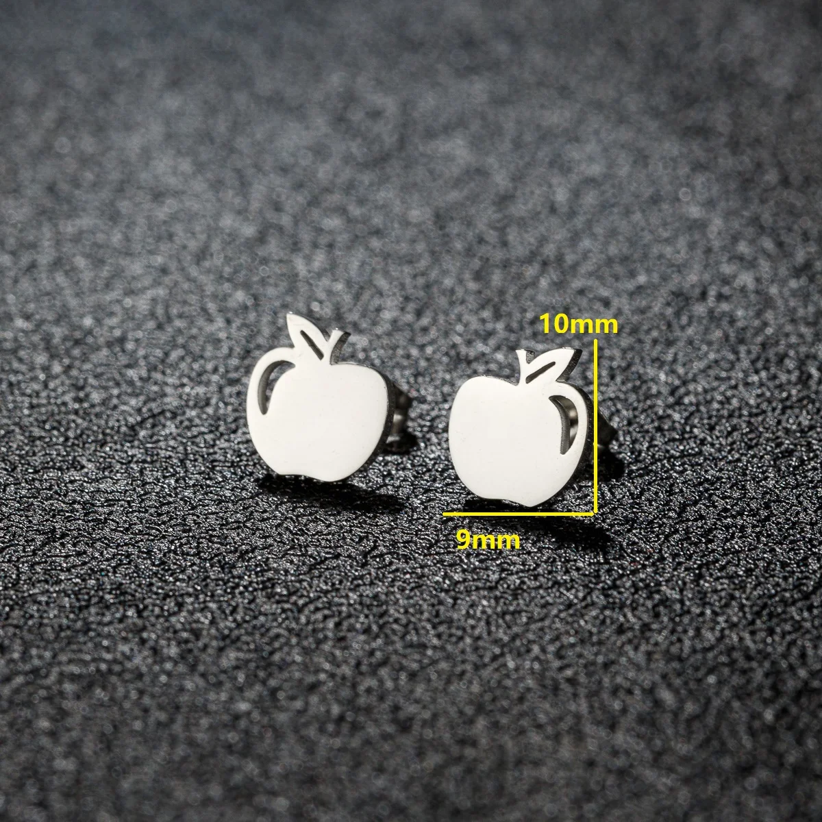 1Pair Stainless Steel Simple Apple Stud Earring Stainless Steel Women Classic Pendientes Korean Jewelry Best Friend Gift