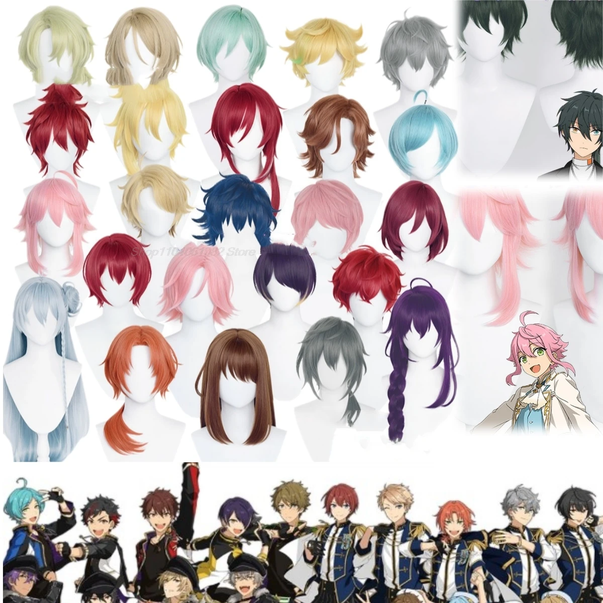 Ensemble Stars Fine UNDEAD Knights Cosplay Wig All Member Wig Cosplay Prop Hair Sakuma Rei Otogari Adonis Halloween RolePlay Wig