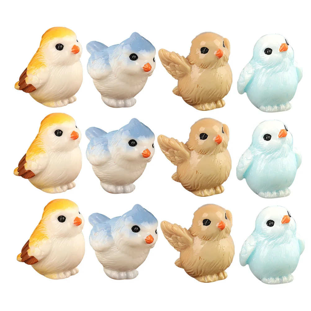 20 Stück Miniatur-Vogelfiguren, feine Details, tragbare Geschenkidee, verbessern den visuellen Reiz, Innenlandschaften, Dekor, Mini-Harzvögel