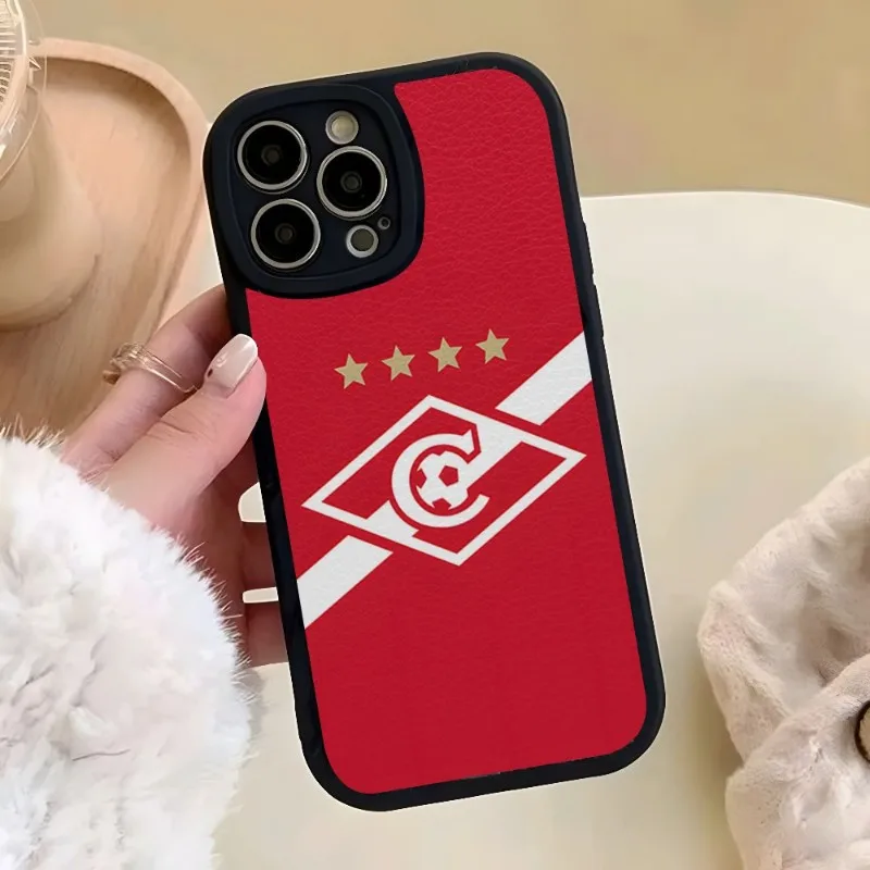 Russian Spartak Moscow Football Phone Case For Iphone 14 Pro Max 13 12 11 Mini X Xr Xs 8 7 Puls Lambskin Silicone Cover