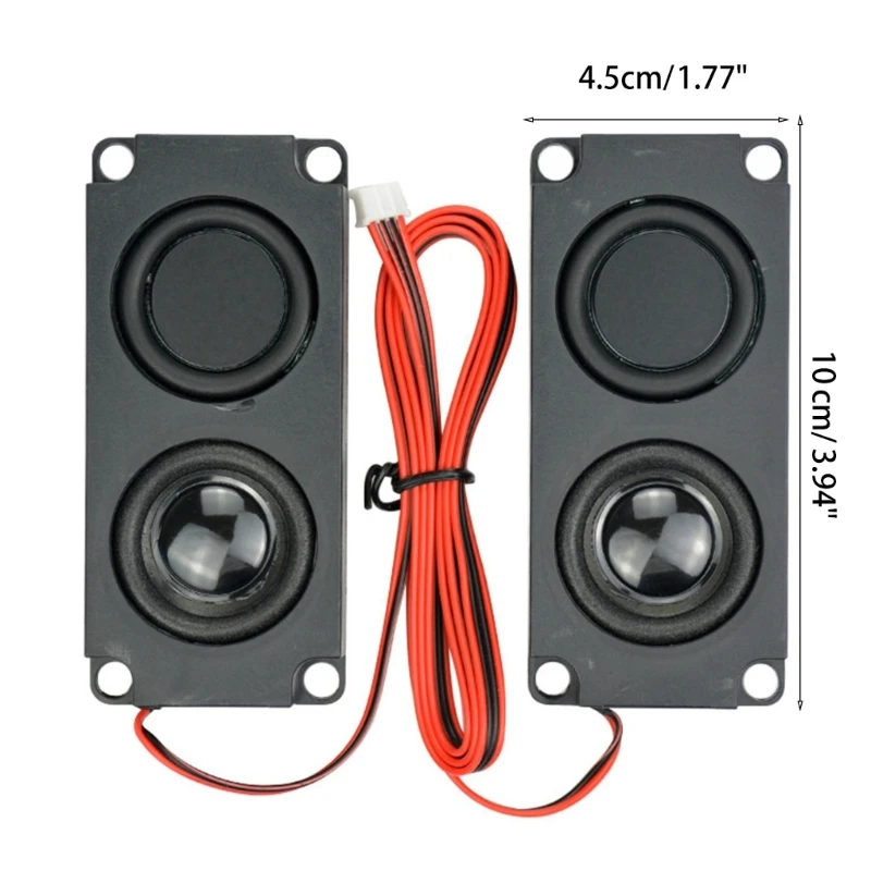 2Pcs Speaker Stereo Woofer Portable Speakers 10045 LED Speaker 8Ohm 5W Square Speaker 580MM Cable Length
