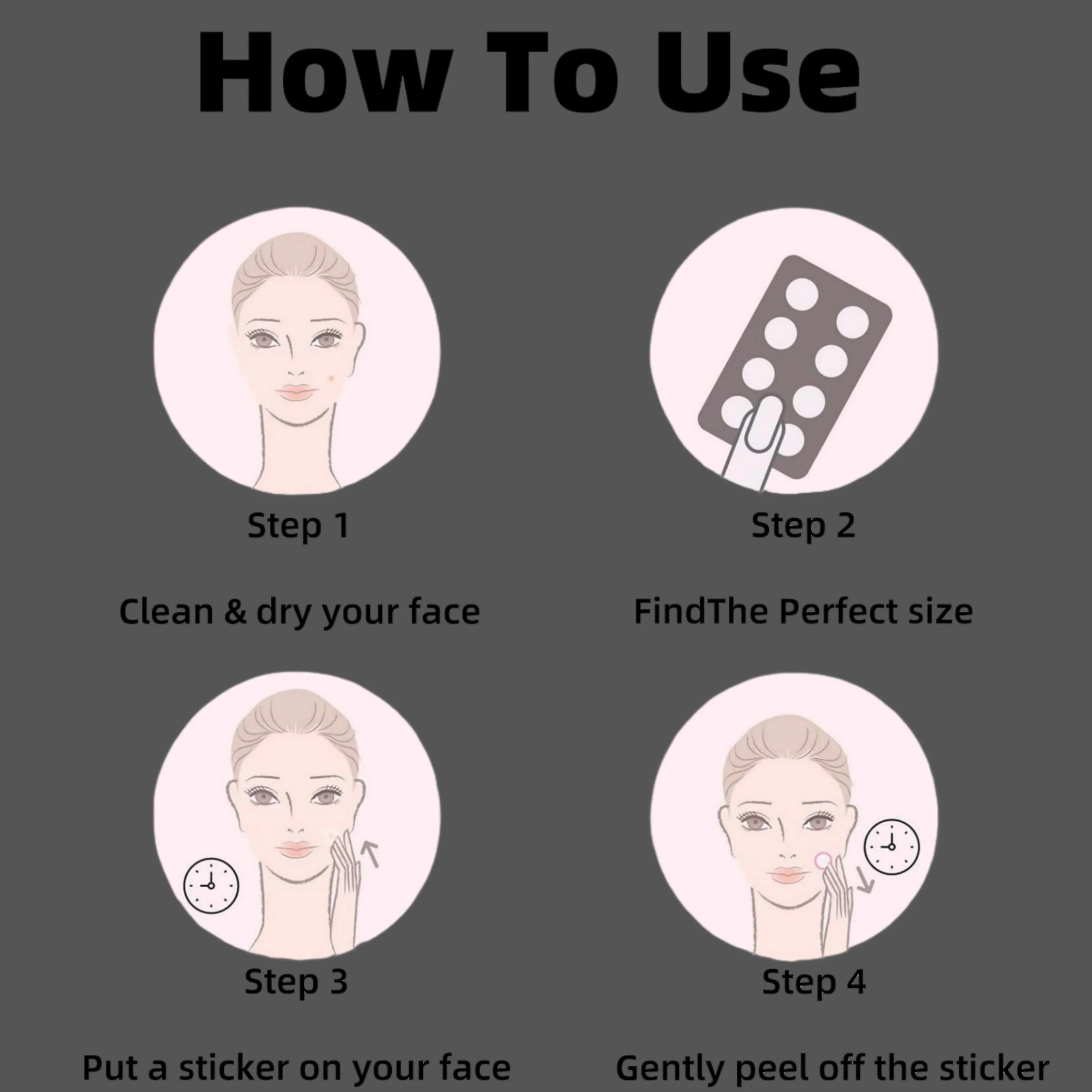 360/1080-حزمة من رقع حب الشباب غير المرئية |   الأحجام المختلطة، خيارات مرنة