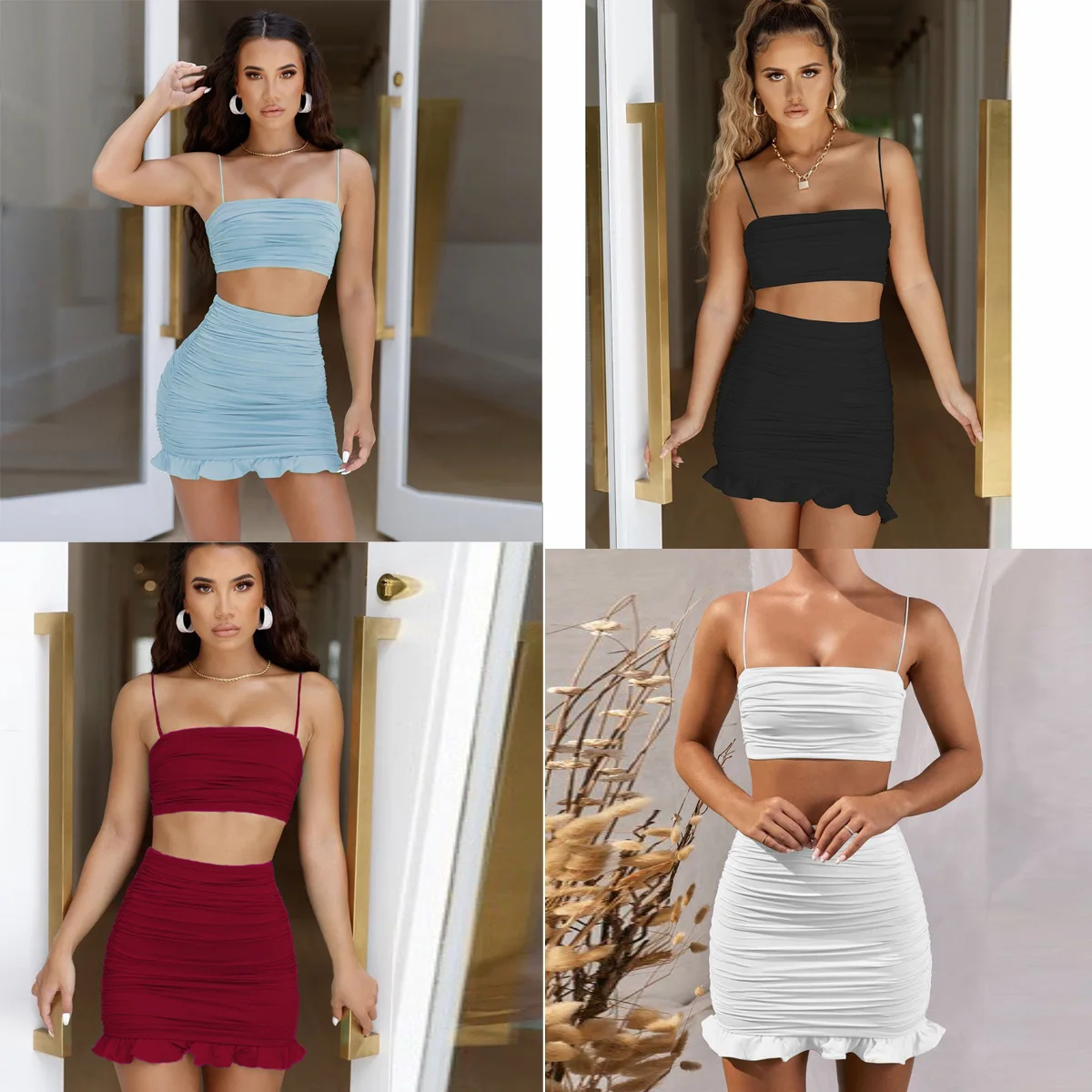 

2025 Y2K Korean Basic Camisole Sexy Tank Tops Women Strap Crop Top with Bra Bodycon Sleeveless Cami Tube Top Tees Clothes