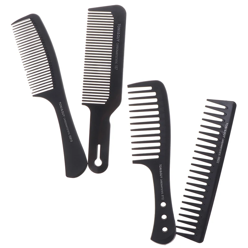 Portable Black Wide Tooth Comb Black Plastic Heat-resistant Barber Comb For Hair Styling Tool