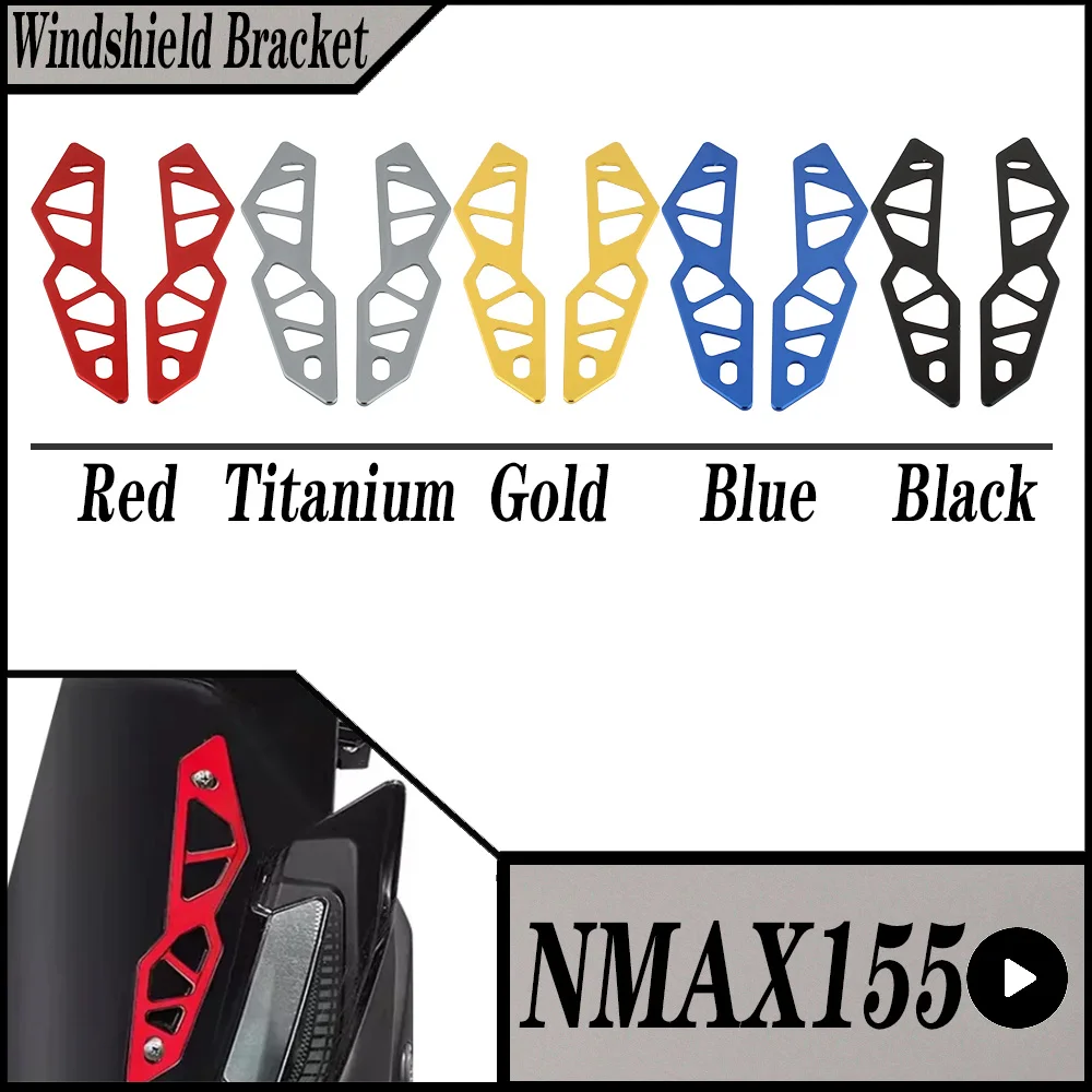 

For Yamaha NMAX155 Nmax 155 NMAX 155 2025-2026 Motorcycle Windshield Bracket Decorative Strip Support Aluminum Pair Accessories