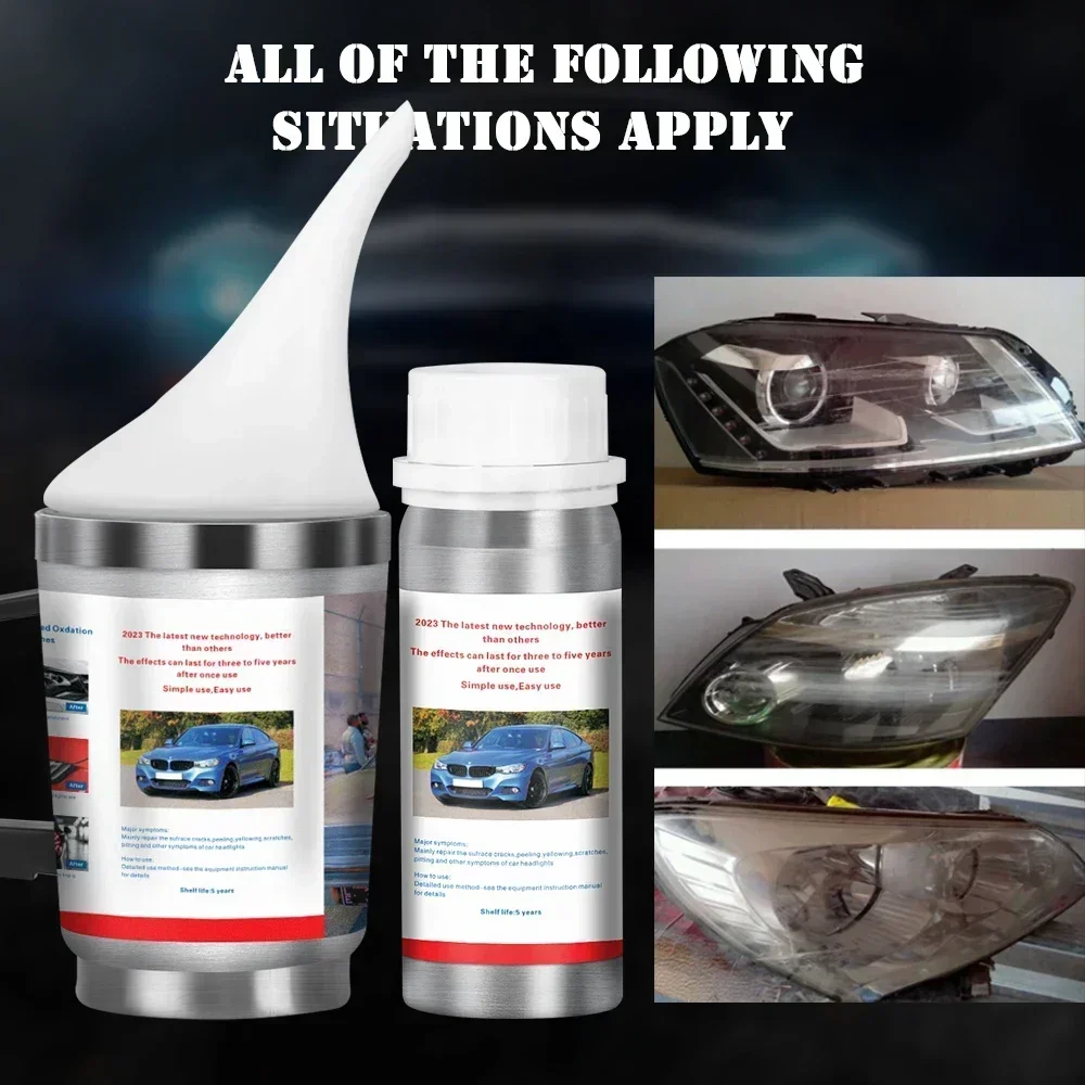 800ml Car Headlight Restoration Polish Kit Polish Car Headlights Liquid Polymer Faros Car Headlight Polishing Repair Kit