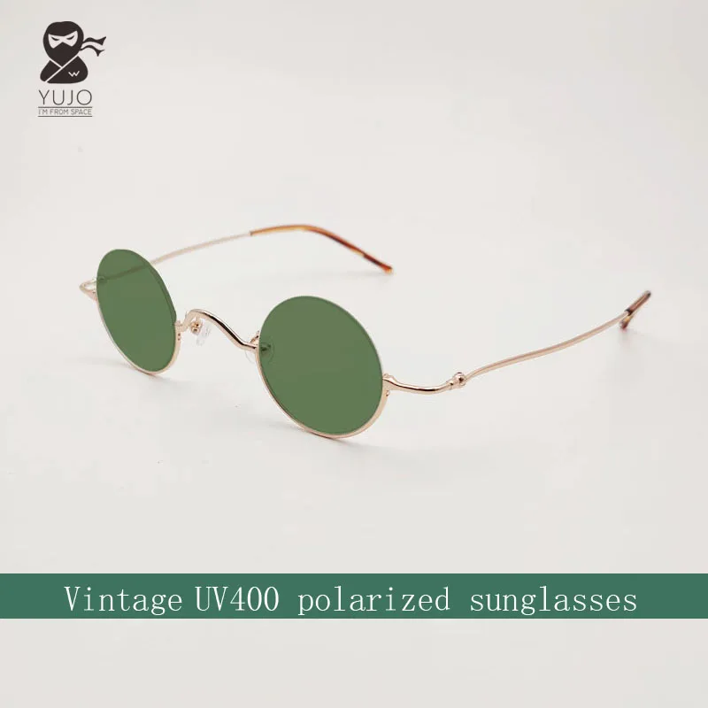 

Men's small circular metal Vintage UV400 polarized sunglasses women's myopia prescription reading retro anti reflective sunglass