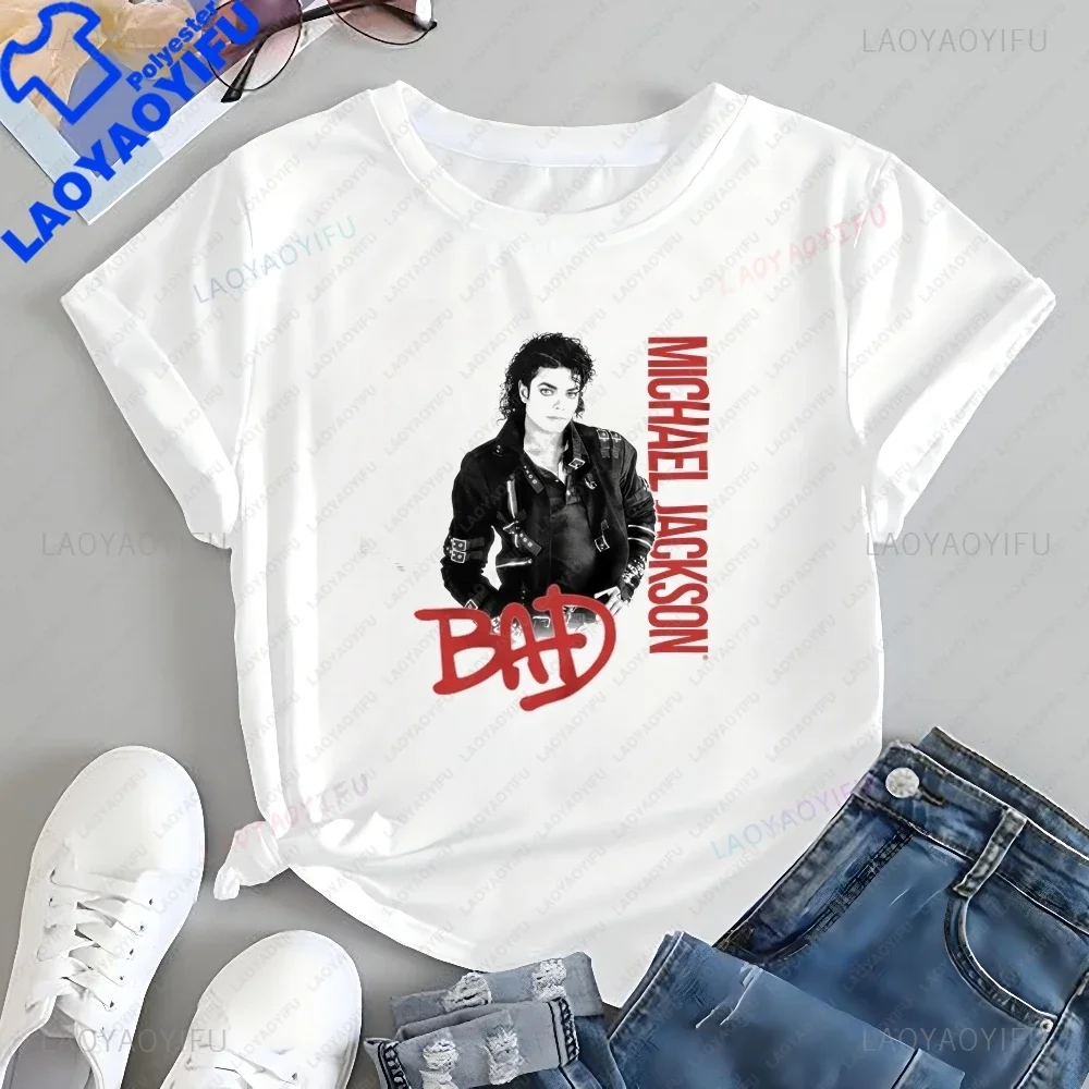 Michael Jackson bedrucktes T-Shirt – trendiges Unisex-Kurzarmshirt, geeignet für Männer und Frauen – T-Shirt in großer Größe – Detail 3