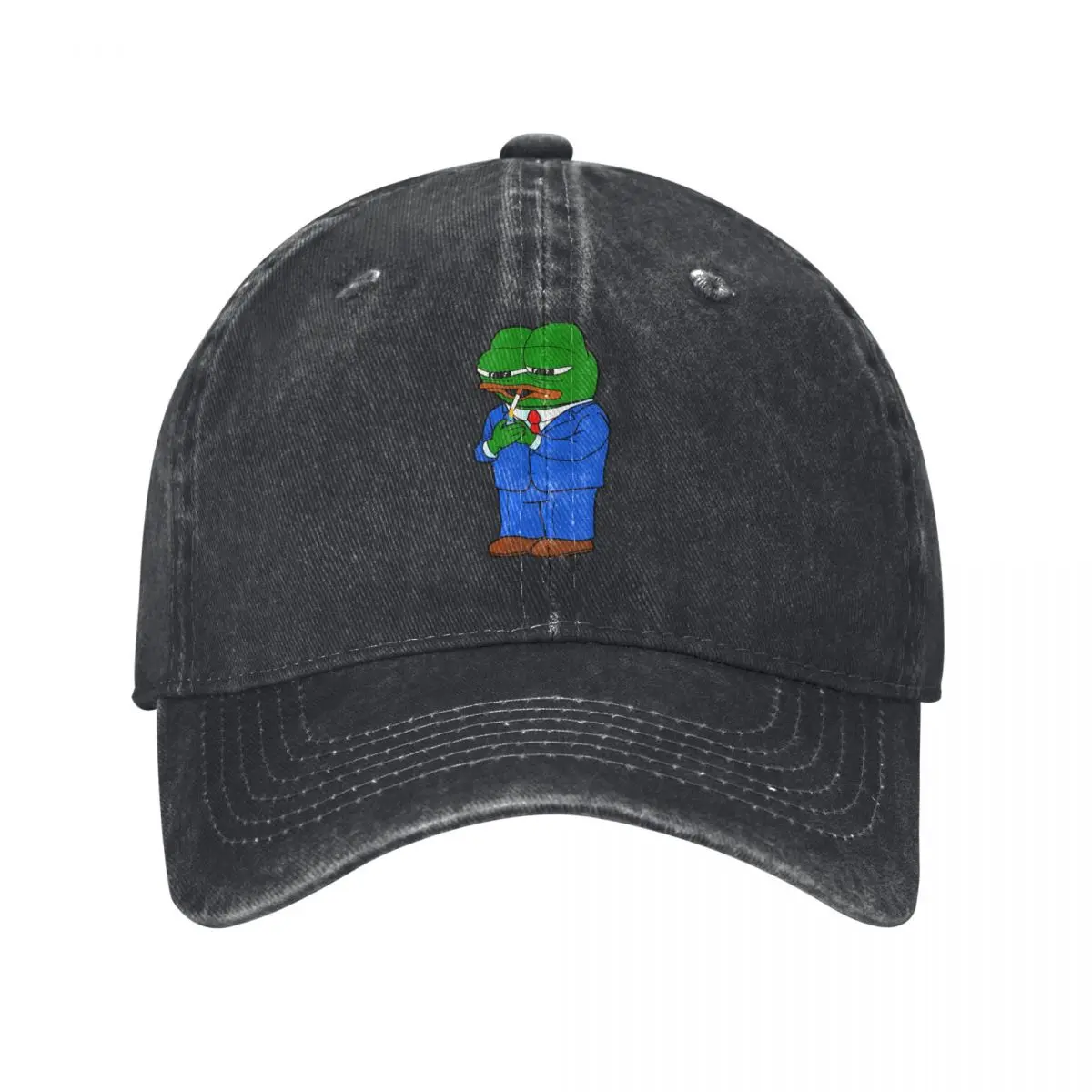 Sad Frog Multicolor Hat Peaked Women's Cap Businessman Smoking Personalized Visor Protection Hats