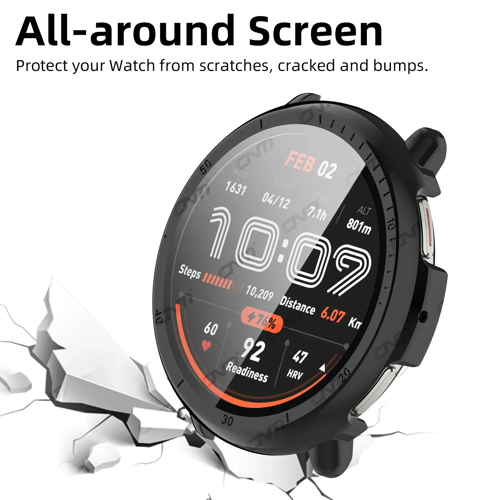 Cubierta protectora de pantalla de cobertura completa de vidrio templado para Amazfit Active 2 SmartWatch Active2, accesorios de cubierta protectora de parachoques