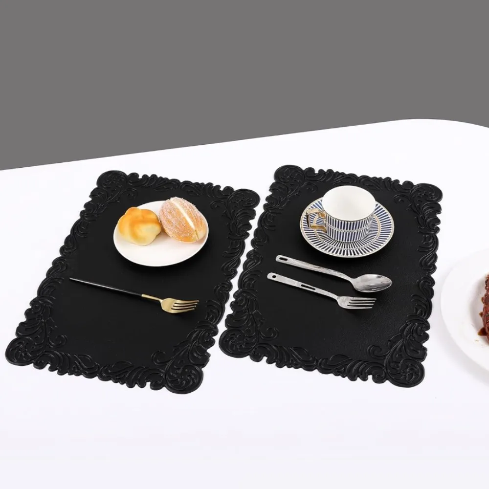 1/4/6pcs Faux Leather Table Mat Nordic Heat-proof Placemat Insulation Waterproof Oil-proof Table Mats for Home Hotel Decoration