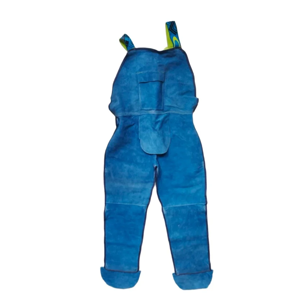 Industrial Grade Cow Leather Welding Jumpsuit Designed to Meet Occupational Safety Standards for Heat Exposure
