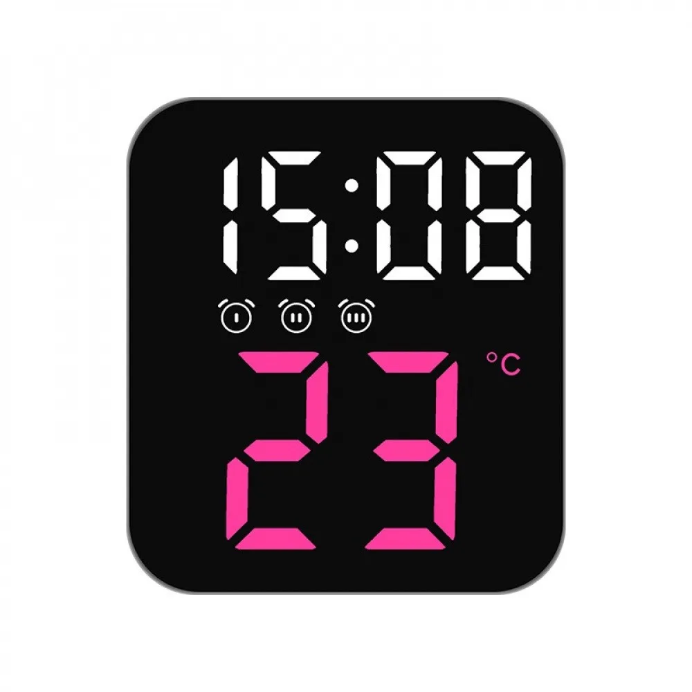 

LED Digital Wall/Table Clock Time Temperature Display Alarm Clock Adjustable Brightness Home Desktop Decor Electronic Clock