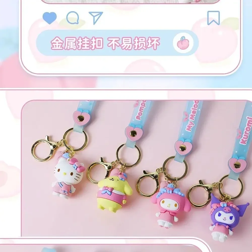 

Sanrio Hello Kitty Kuromi Anime Kawaii Ins Bag Decoration Cute Cartoon Ins Fashion My Melody Key Chain Pendant Gifts Toys