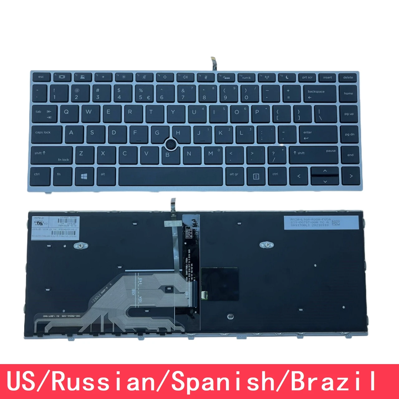 For HP Probook 430 G5/ 440 G5/ 445 G5/ 640 G4/ 640 G5/ 645 G4/ 645 G5 Keyboard US Russian Spanish Brazil Japan With Backlit