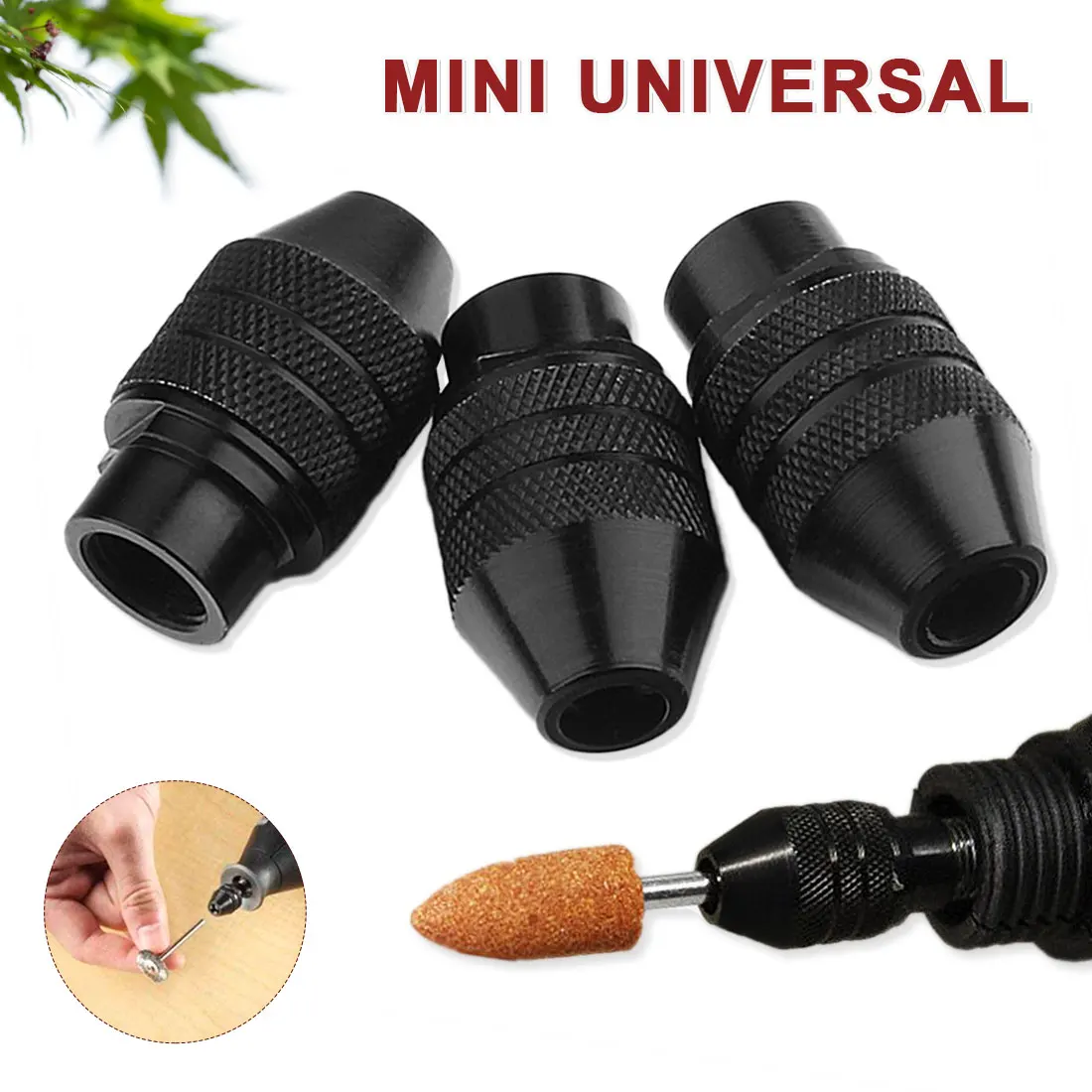 0.3-3.2mm Mini Multi Keyless Drill Chuck M7 M8X0.75 Quick Change Three-Jaw Drill Chuck for Rotary Tools Mini Drill for Dremel