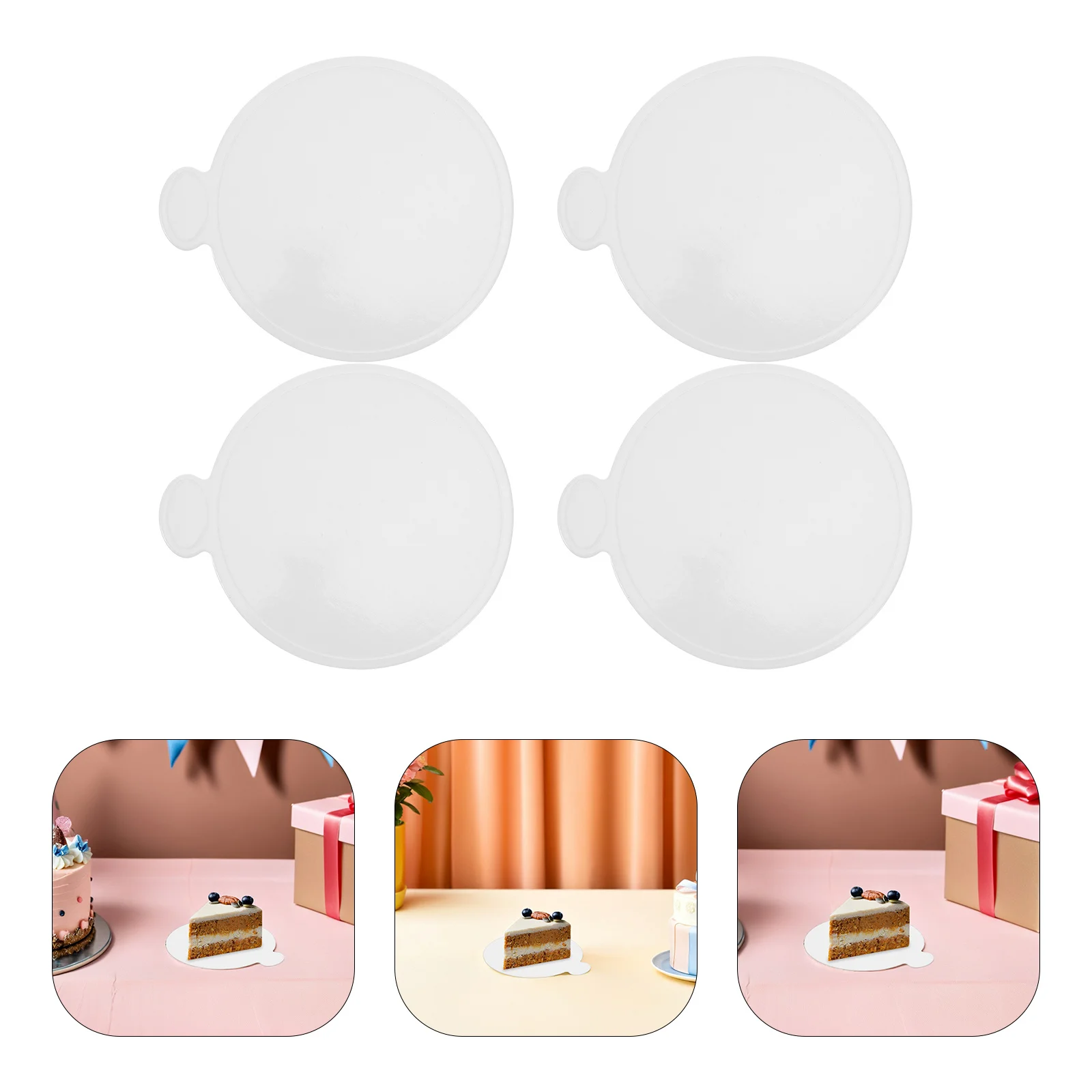 

100Pcs Mini Dessert Board Round White Mousse Cake Base Paper Plates Cake Display Party Dessert Mini Tray Mousse Cupcake Base